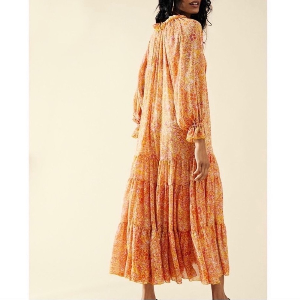 Free People Orange Floral Tiered Maxi Dress - Picture 2 of 12
